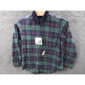NWT Vintage CLAYBROOKE OUTDOORS Men's Large Flannel Shirt w/ Corduroy Collar